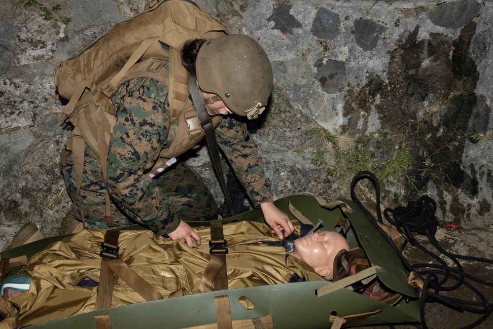 U.S. Navy Hospital Corpsmen conduct Tactical Combat Casualty Care during a Combat Medical Course