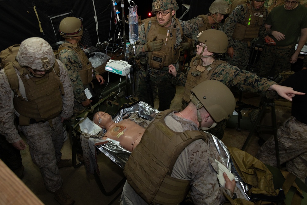 U.S. Navy Hospital Corpsmen conduct Tactical Combat Casualty Care during a Combat Medical Course