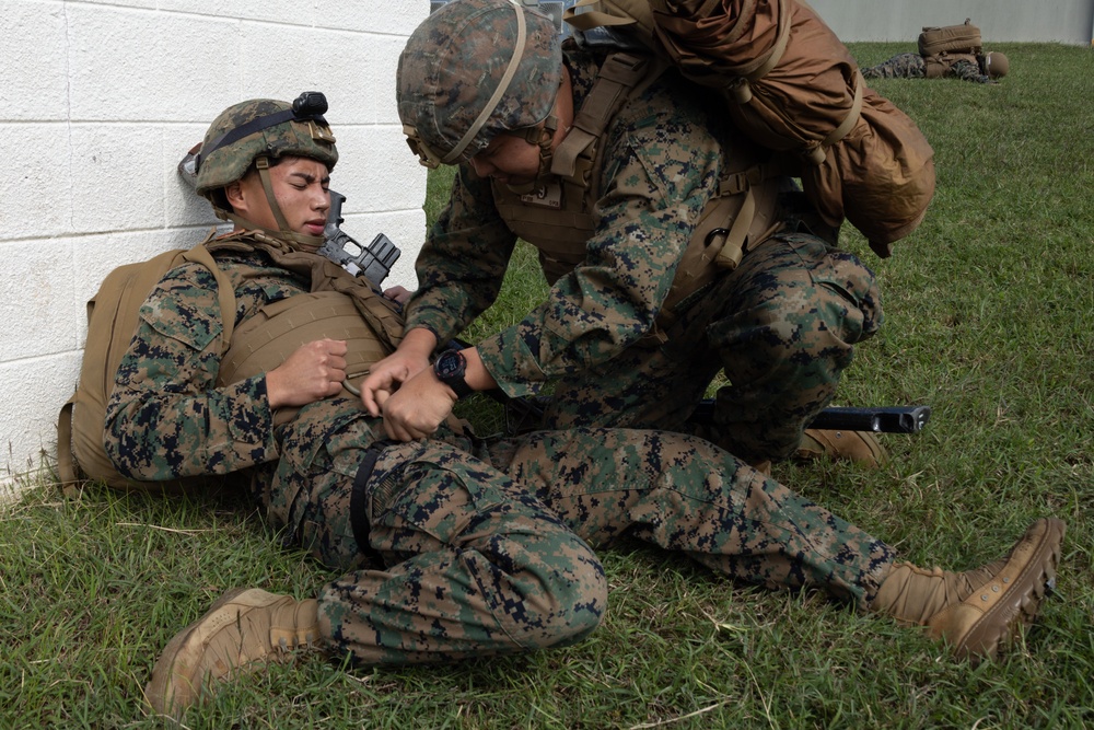 U.S. Navy Hospital Corpsmen conduct Tactical Combat Casualty Care during a Combat Medical Course