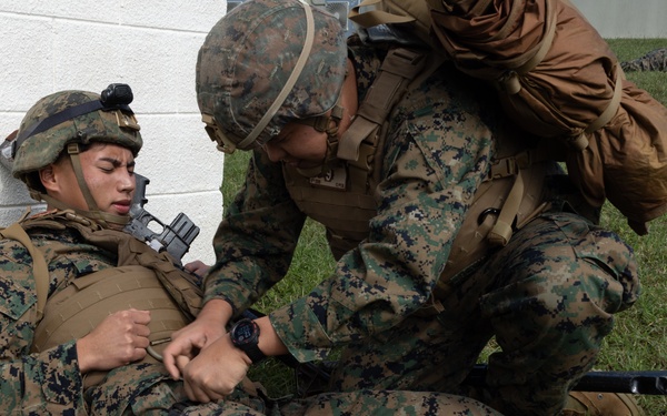 U.S. Navy Hospital Corpsmen conduct Tactical Combat Casualty Care during a Combat Medical Course
