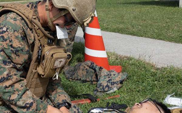 U.S. Navy Hospital Corpsmen conduct Tactical Combat Casualty Care during a Combat Medical Course