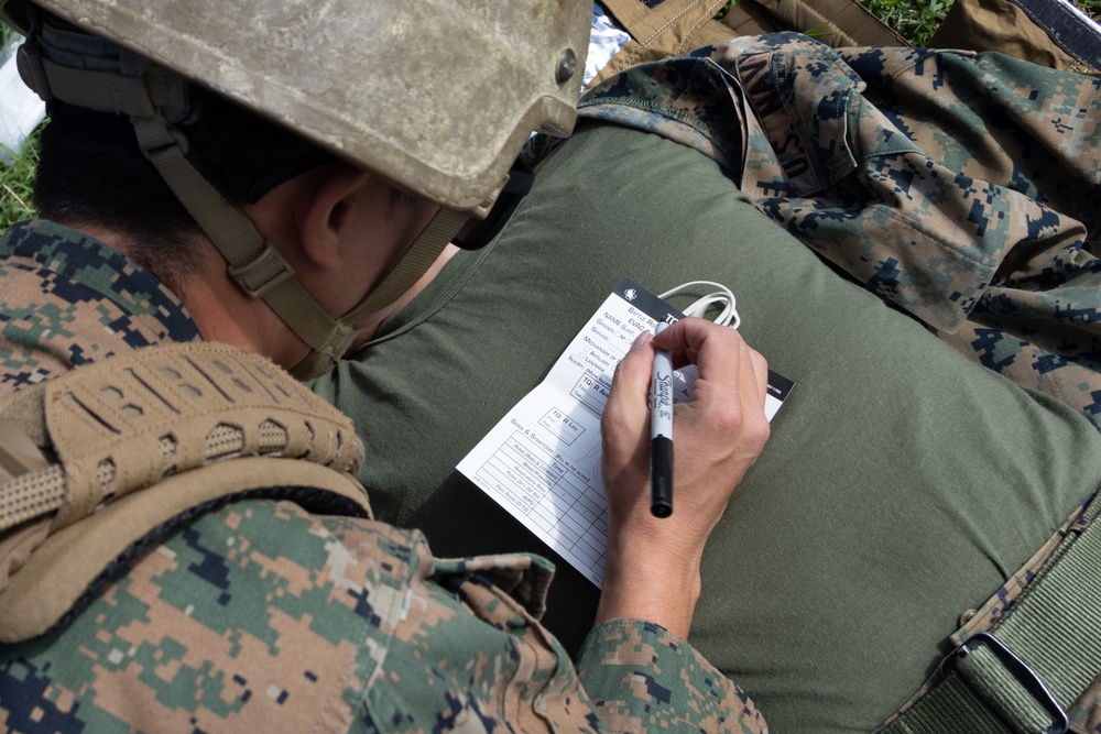 U.S. Navy Hospital Corpsmen conduct Tactical Combat Casualty Care during a Combat Medical Course