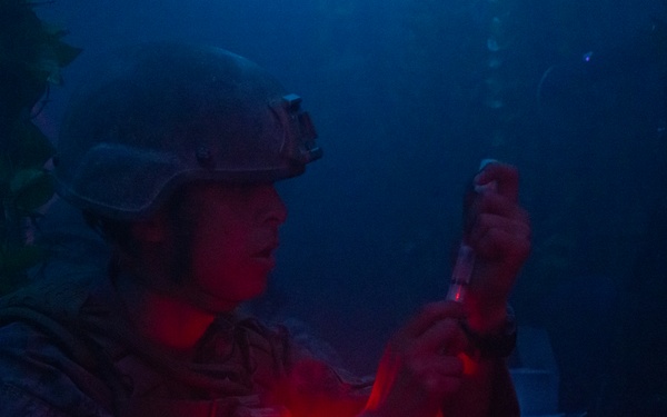 U.S. Navy Hospital Corpsman participate in the culminating event of a Combat Medical Course