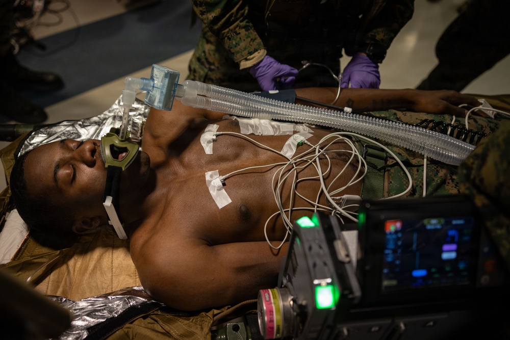 U.S. Sailors use battlefield assisted trauma documentation kit for simulated casualty during European deployment
