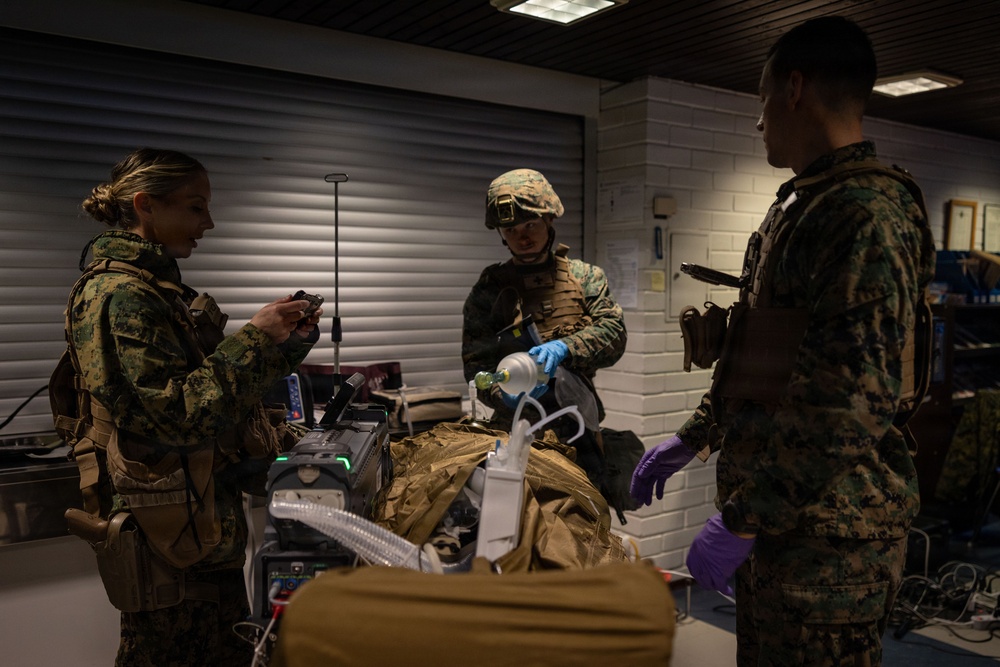 U.S. Sailors use battlefield assisted trauma documentation kit for simulated casualty during European deployment