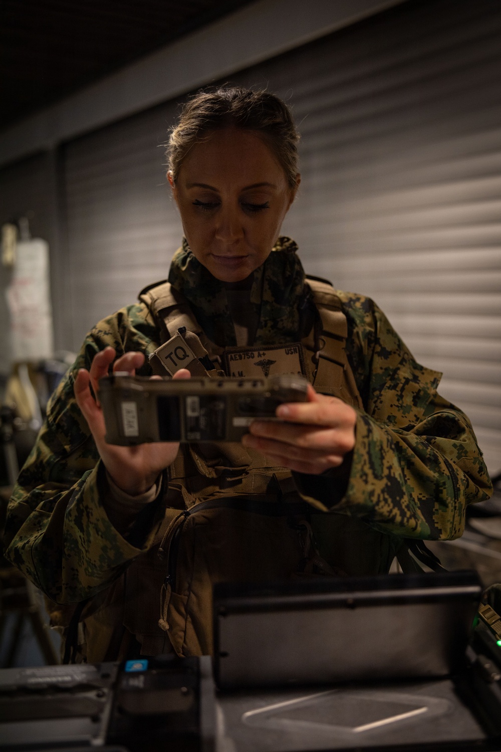 U.S. Sailors use battlefield assisted trauma documentation kit for simulated casualty during European deployment