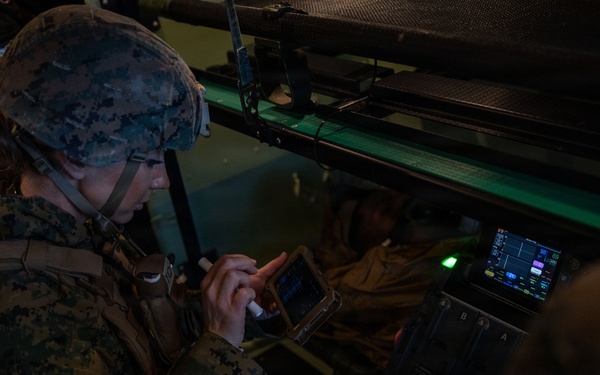 U.S. Sailors use battlefield assisted trauma documentation kit for simulated casualty during European deployment