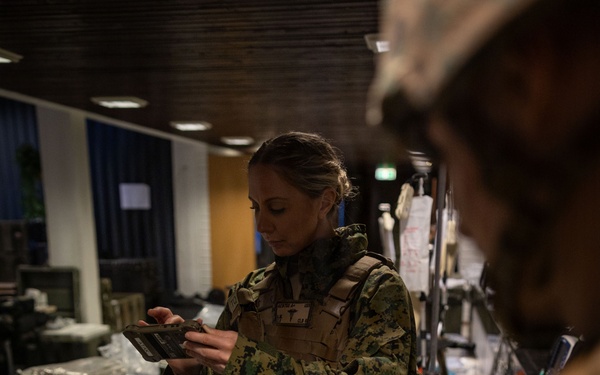 U.S. Sailors use battlefield assisted trauma documentation kit for simulated casualty during European deployment