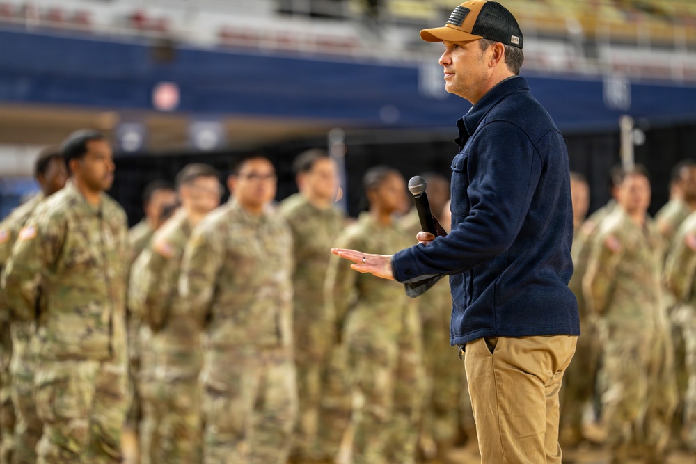 Secretary Hegseth Serves Thanksgiving Meal to JTF-DC Service Members