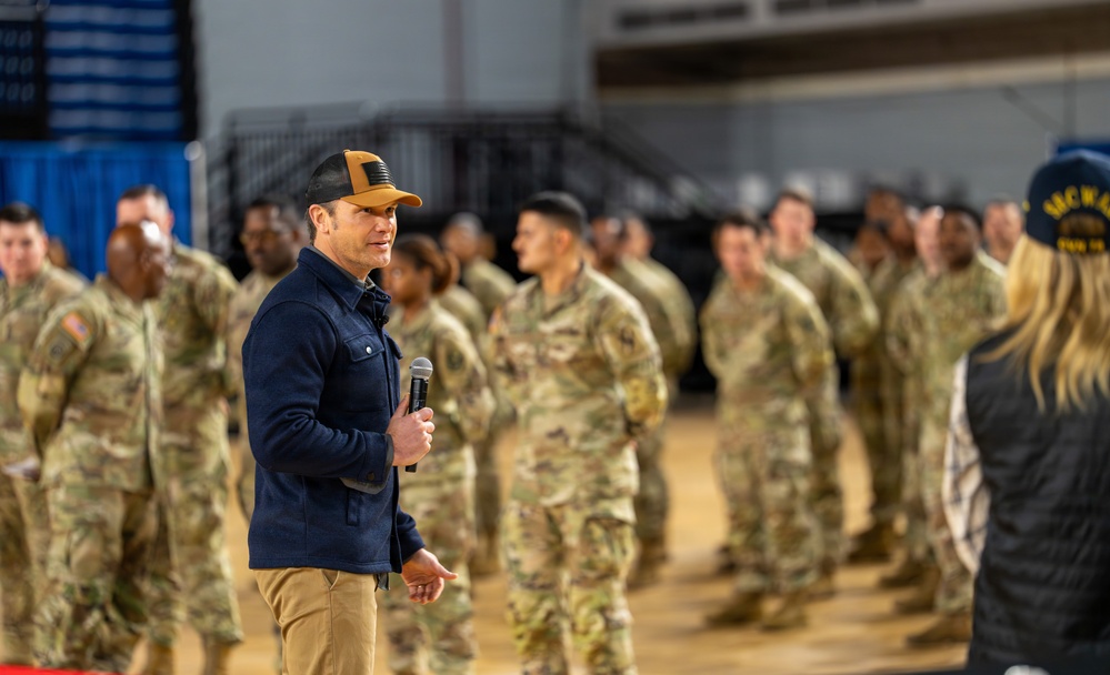 Secretary Hegseth Serves Thanksgiving Meal to JTF-DC Service Members