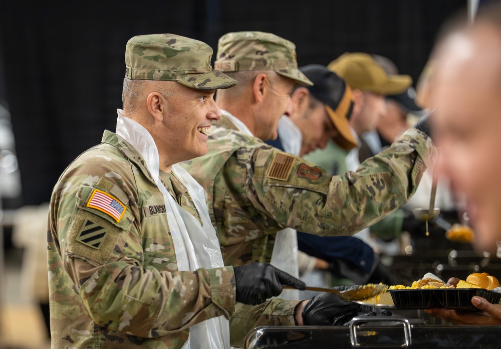Secretary Hegseth Serves Thanksgiving Meal to JTF-DC Service Members