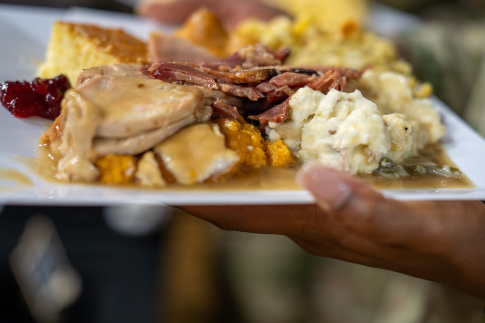 Secretary Hegseth Serves Thanksgiving Meal to JTF-DC Service Members