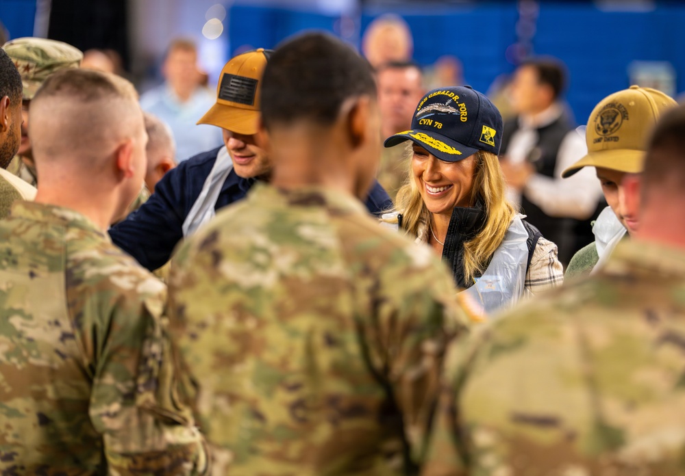 Secretary Hegseth Serves Thanksgiving Meal to JTF-DC Service Members