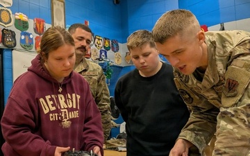 Michigan Guard Mentor Guides JROTC Cadets Through Drone Setup