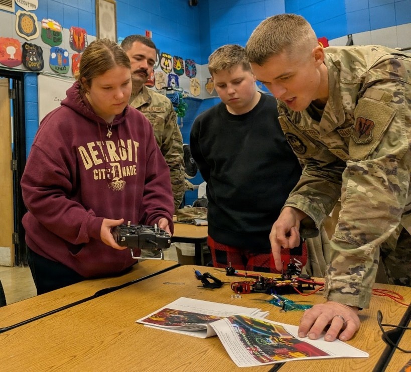 Michigan Guard Mentor Guides JROTC Cadets Through Drone Setup