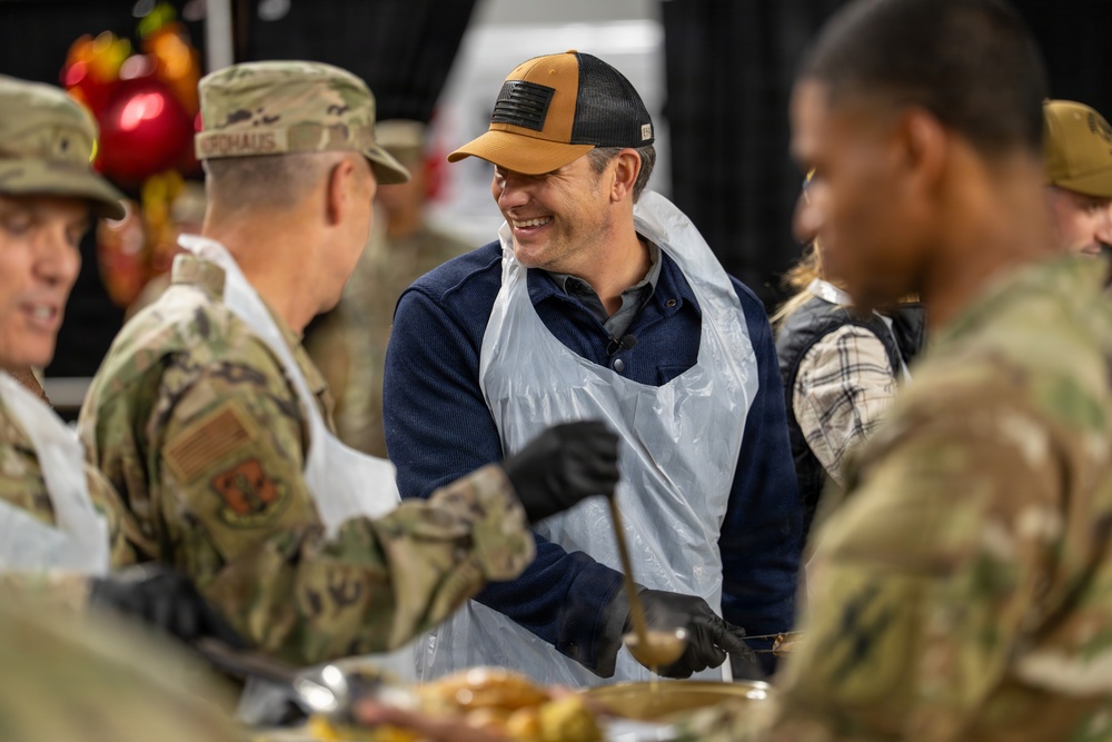 Secretary Hegseth Serves Thanksgiving Meal to JTF-DC Service Members