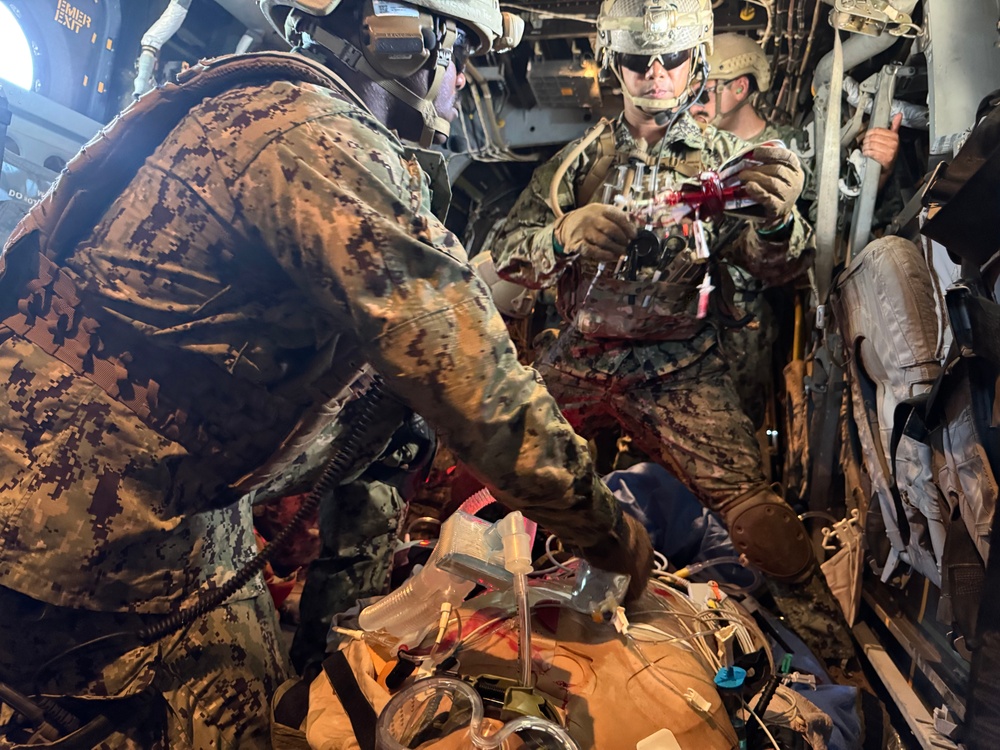 EXMEDs Train with Marines, Osprey for Battlefield Care