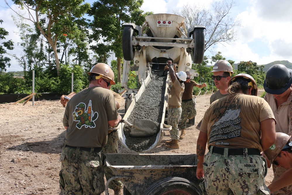 NMCB 133 Places Concrete at Polaris Point Project