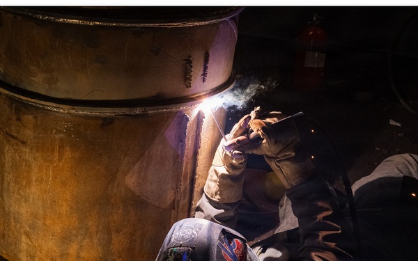 Steelworkers in Action on the Ice