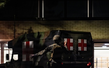 U.S. Navy Sailors execute a mass casualty event during during bilateral training exercise