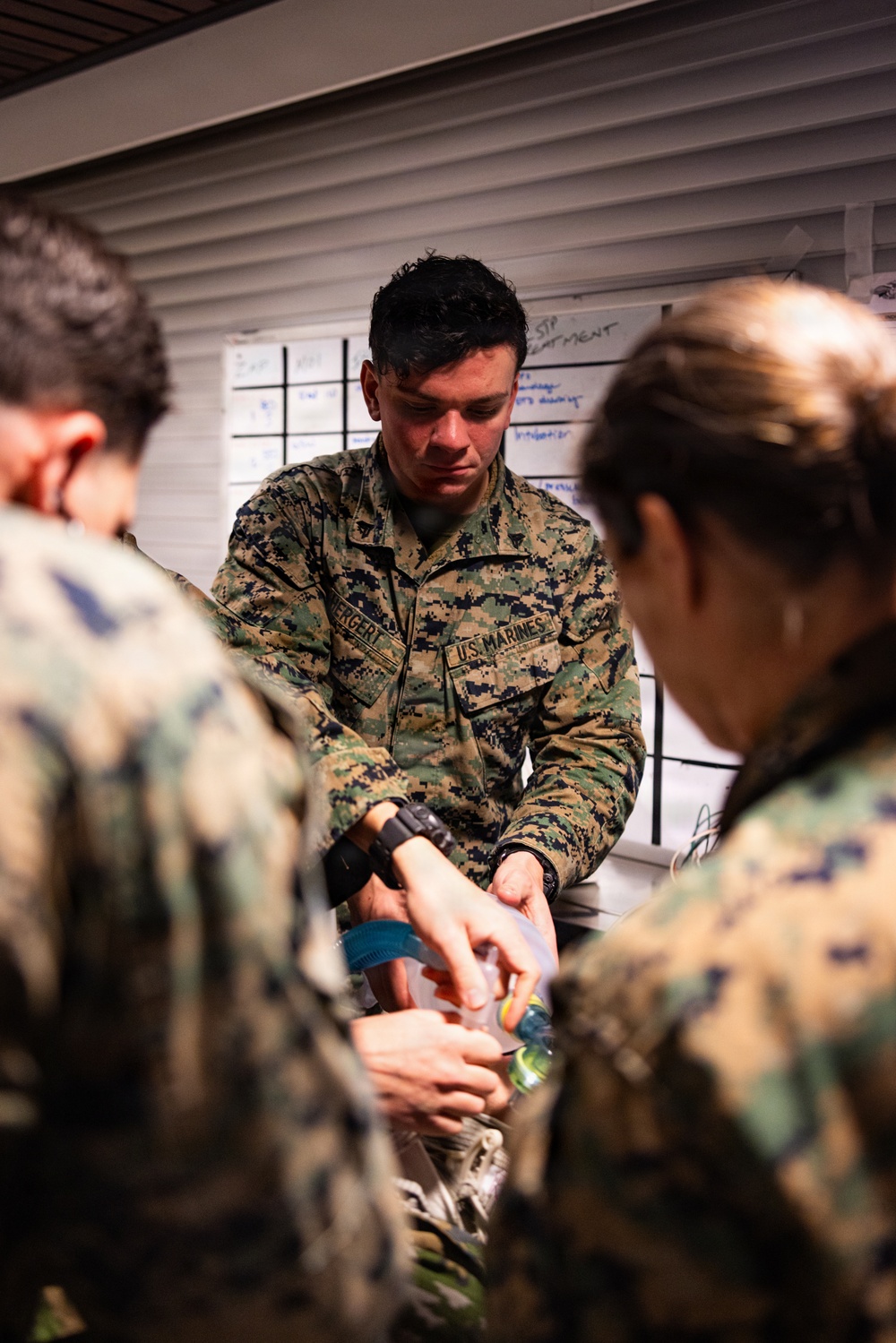 U.S. Navy Sailors execute a mass casualty event during during bilateral training exercise