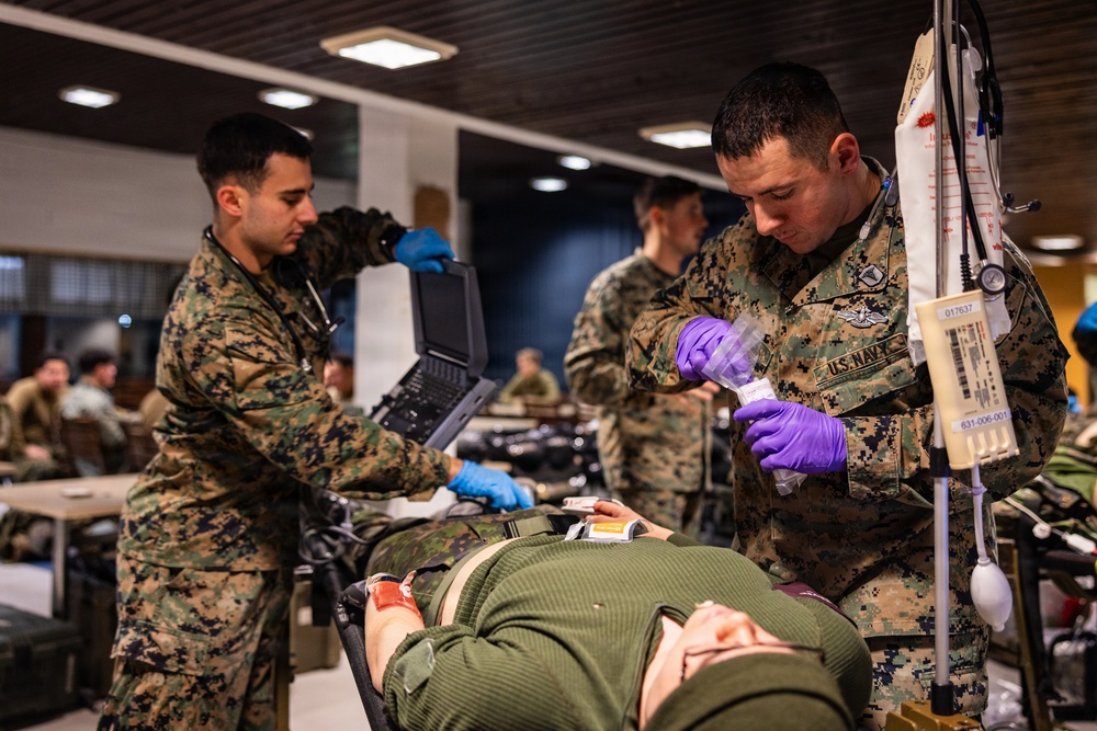U.S. Navy Sailors execute a mass casualty event during during bilateral training exercise