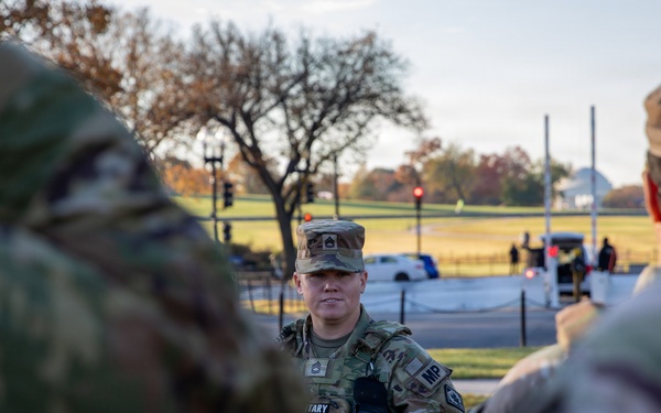 A Mississippi National Guard Airman gets promoted in front of the White House