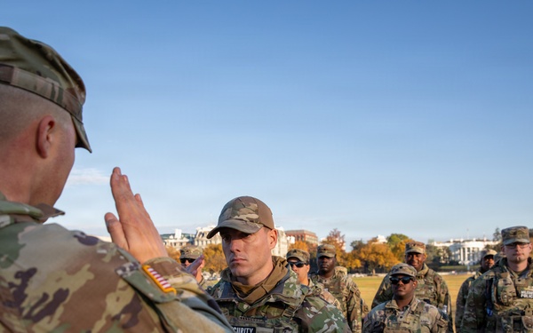 A Mississippi National Guard Airman gets promoted in front of the White House