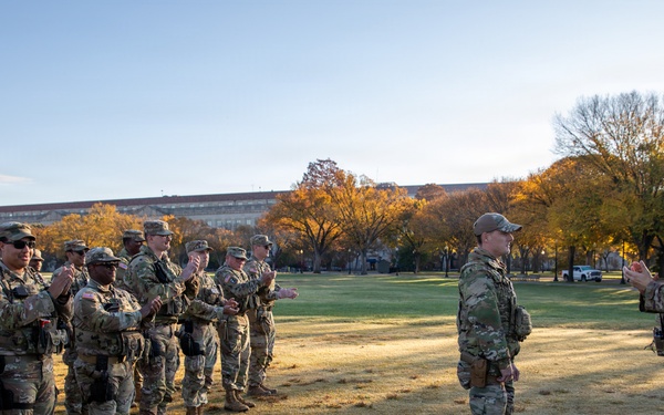A Mississippi National Guard Airman gets promoted in front of the White House