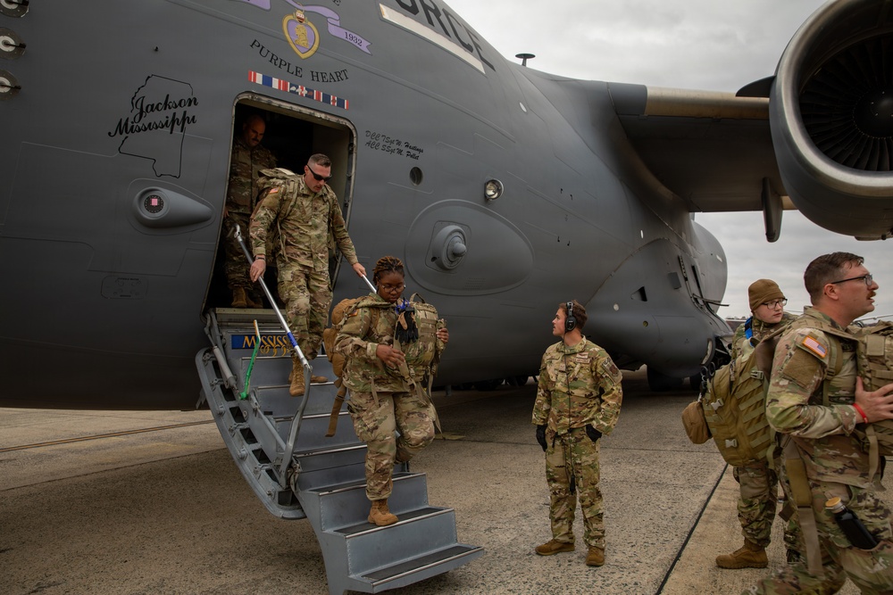 Mississippi National Guard service members with the 223rd Engineer Battalion Start their mission in Washington, D.C.