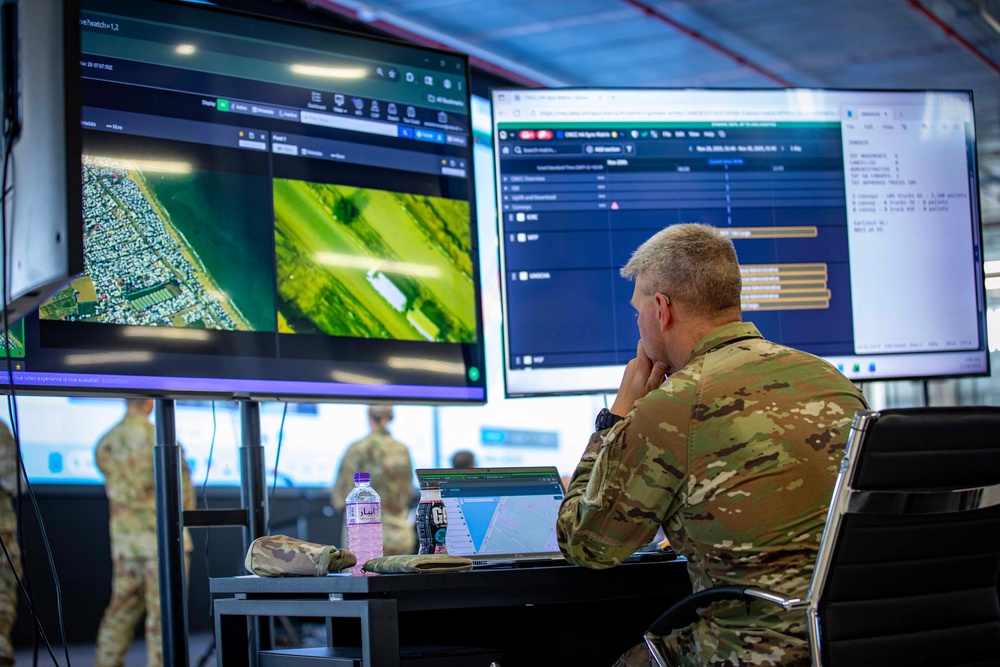 Humanitarian aid observation inside the Civil-Military Coordination Center