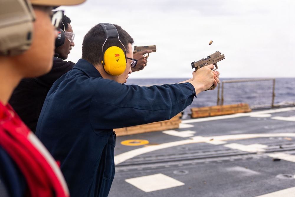 USS Rafael Peralta (DDG 115) Small Arms Live-Fire Drill