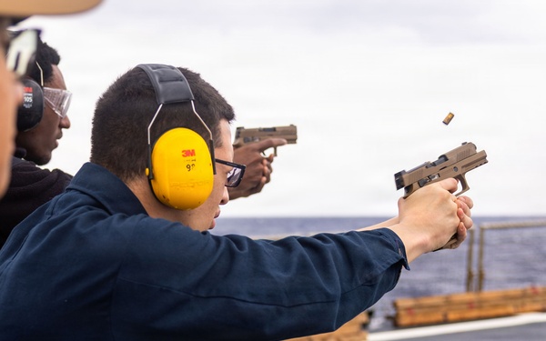 USS Rafael Peralta (DDG 115) Small Arms Live-Fire Drill