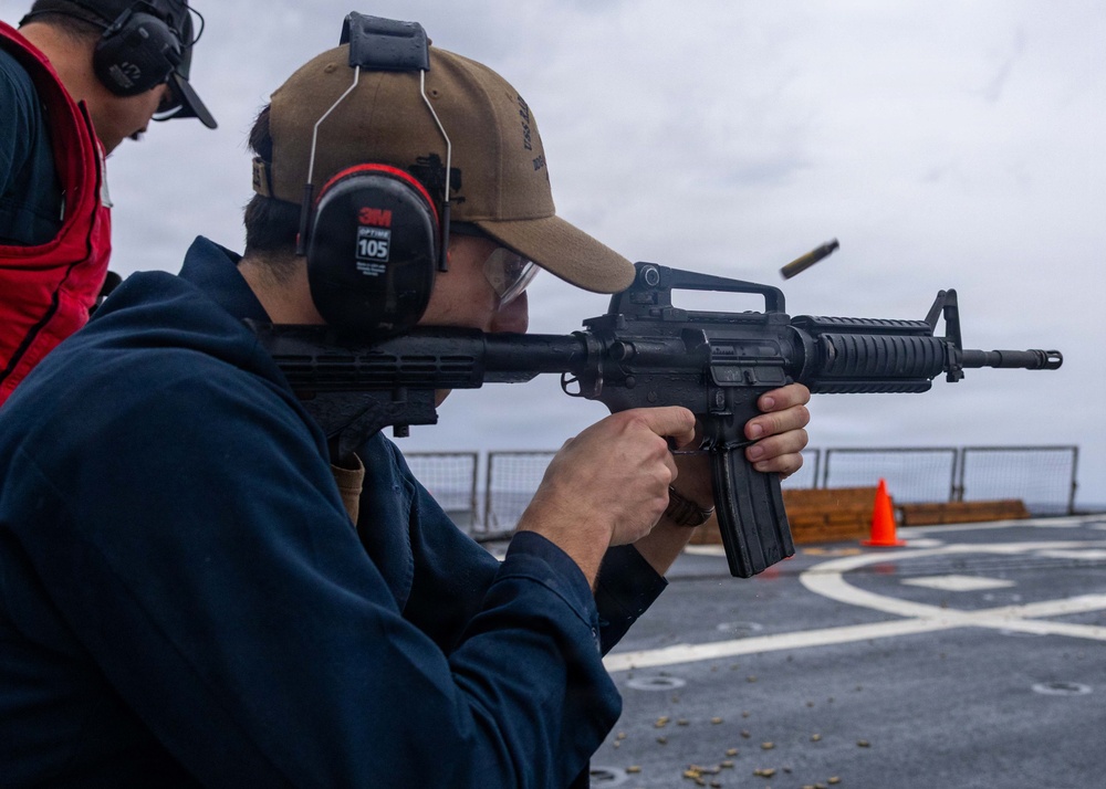 USS Rafael Peralta (DDG 115) Small Arms Live-Fire Drill