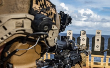 22nd MEU(SOC) | USS Fort Lauderdale India Company Conducts a Deck Shoot