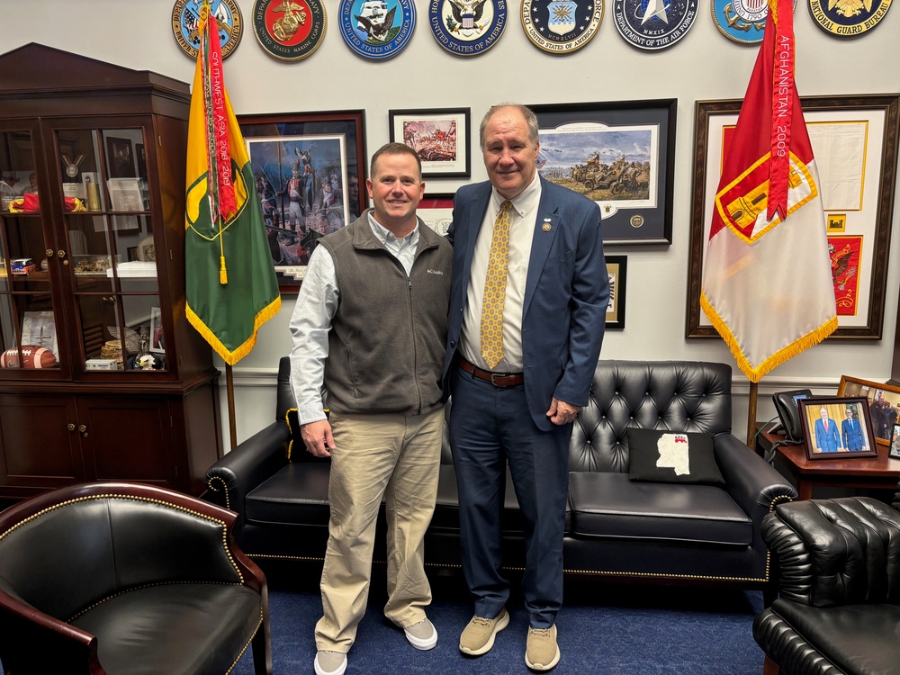 Mississippi National Guard leaders supporting Task Force Magnolia met with U.S. Representative Trent Kelly at his Capitol Hill office in Washington, D.C.,
