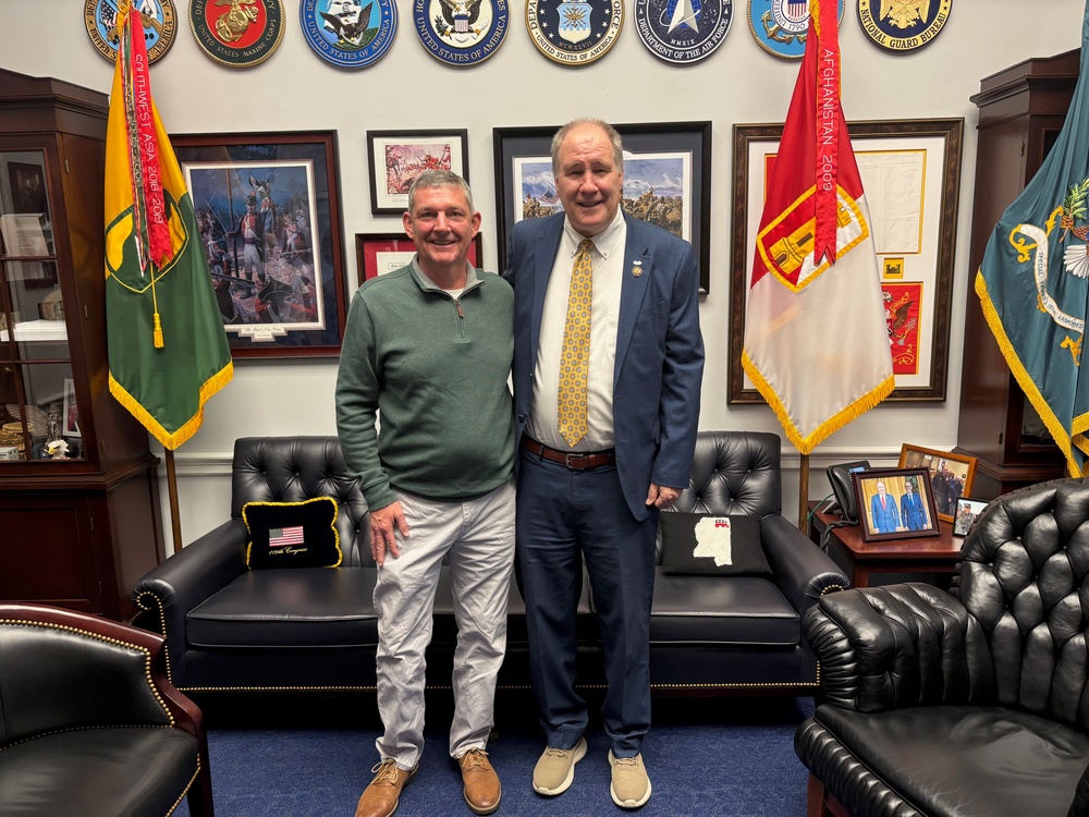 Mississippi National Guard leaders supporting Task Force Magnolia met with U.S. Representative Trent Kelly at his Capitol Hill office in Washington, D.C.,