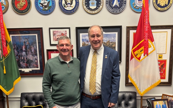 Mississippi National Guard leaders supporting Task Force Magnolia met with U.S. Representative Trent Kelly at his Capitol Hill office in Washington, D.C.,