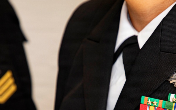Sailors assigned to Navy Medicine and Readiness Logistic Command Detachment at Naval Medical Forces Atlantic Conduct Uniform Inspection