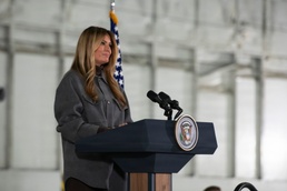 First Lady Melania Trump and Second Lady Usha Vance Partner with Red Cross Making Care Packages at Andrews