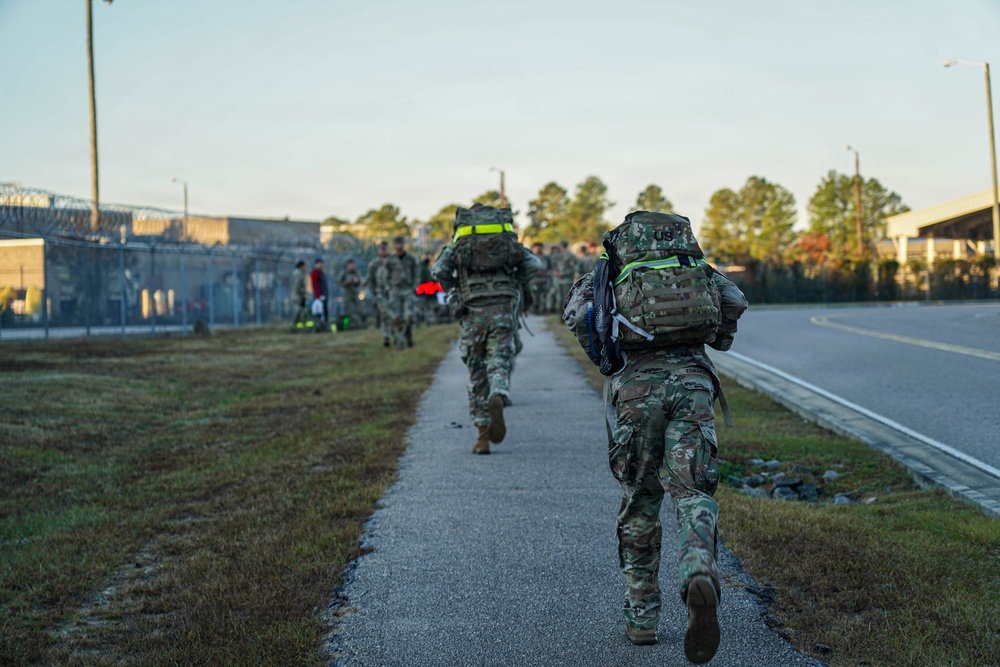 Civil Affairs Soldiers Complete the Ruck March While Competing for the German Armed Forces Proficiency Badge (GAFPB)