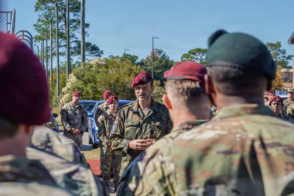 Senior German Armed Forces Officer Congratulates Civil Affairs Soldiers After Competing for the German Armed Forces Proficiency Badge (GAFPB)
