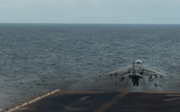22nd MEU(SOC) | Harrier Flight Operations Aboard the USS Iwo Jima