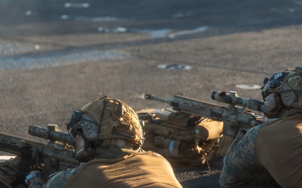 22nd MEU(SOC) | MSPF Conducts Deck Shoot Aboard the USS Iwo Jima