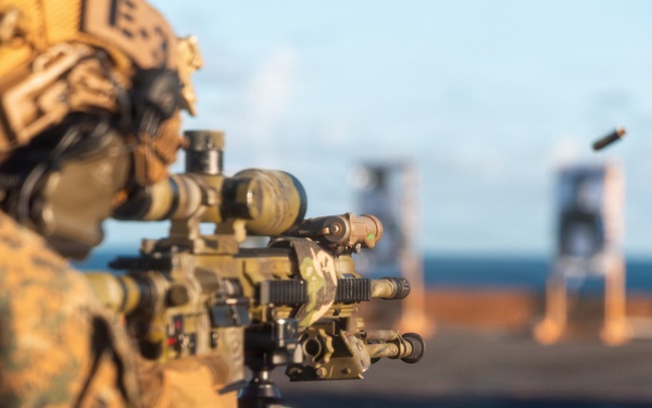 22nd MEU(SOC) | MSPF Conducts Deck Shoot Aboard the USS Iwo Jima