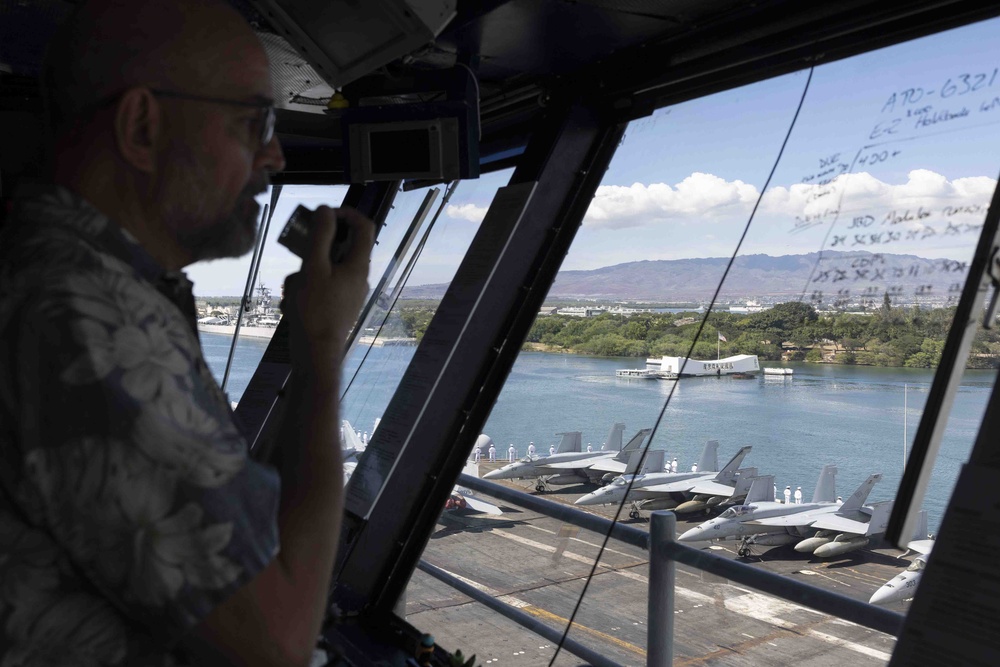 CNRH Historian Provides Narration as USS Nimitz Departs Joint Base Pearl Harbor-Hickam