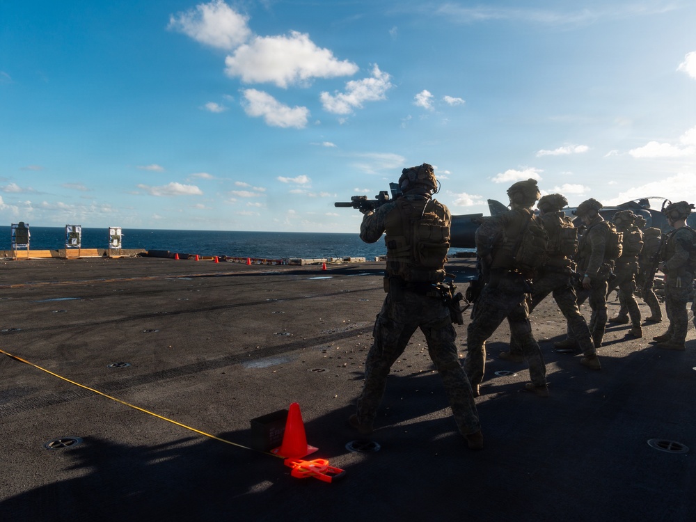 22nd MEU(SOC) | MSPF Conducts Deck Shoot Aboard the USS Iwo Jima