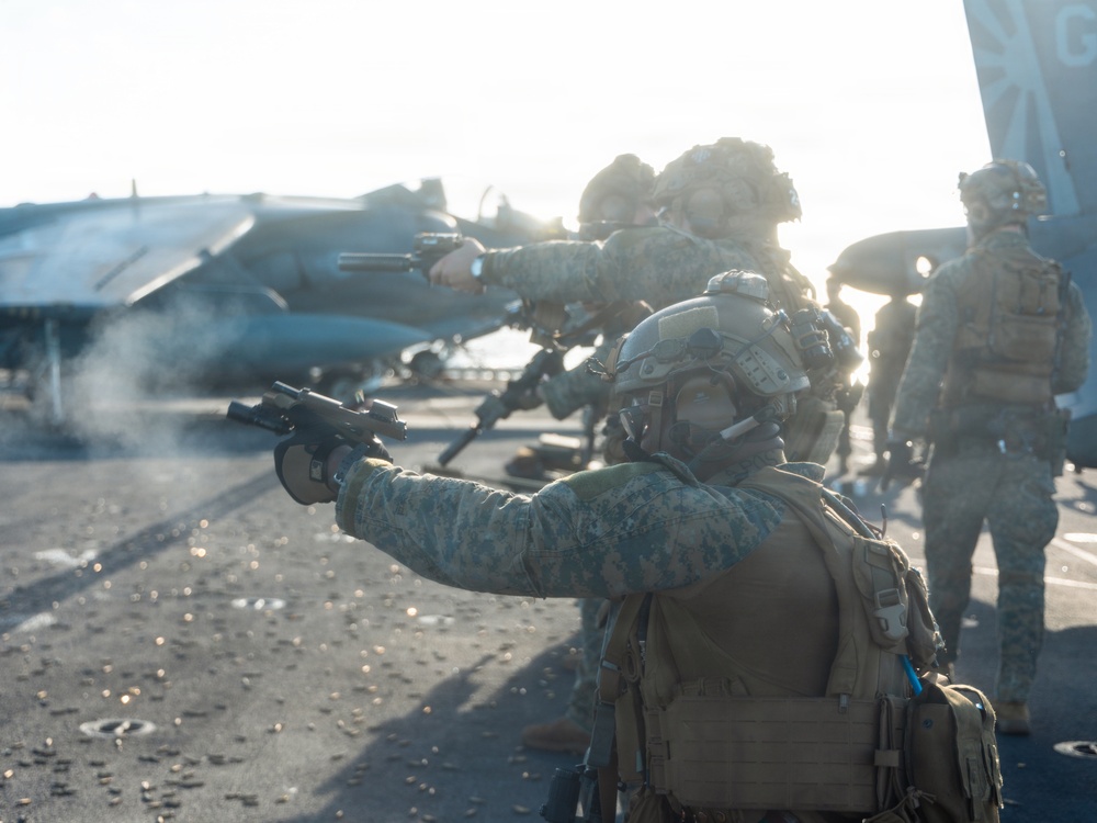 22nd MEU(SOC) | MSPF Conducts Deck Shoot Aboard the USS Iwo Jima