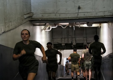 22nd MEU(SOC) | Corporals Course PT Aboard USS Iwo Jima