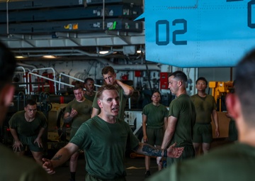 22nd MEU(SOC) | Corporals Course PT Aboard USS Iwo Jima